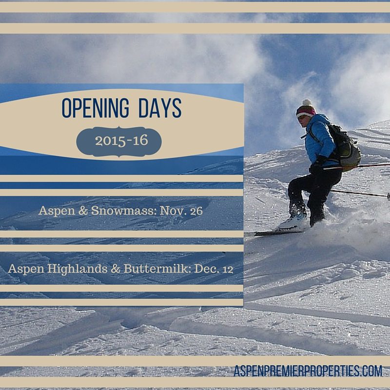 Opening Days for Aspen, Snowmass, Aspen Highlands and Buttermilk - Aspen Homes for Sale